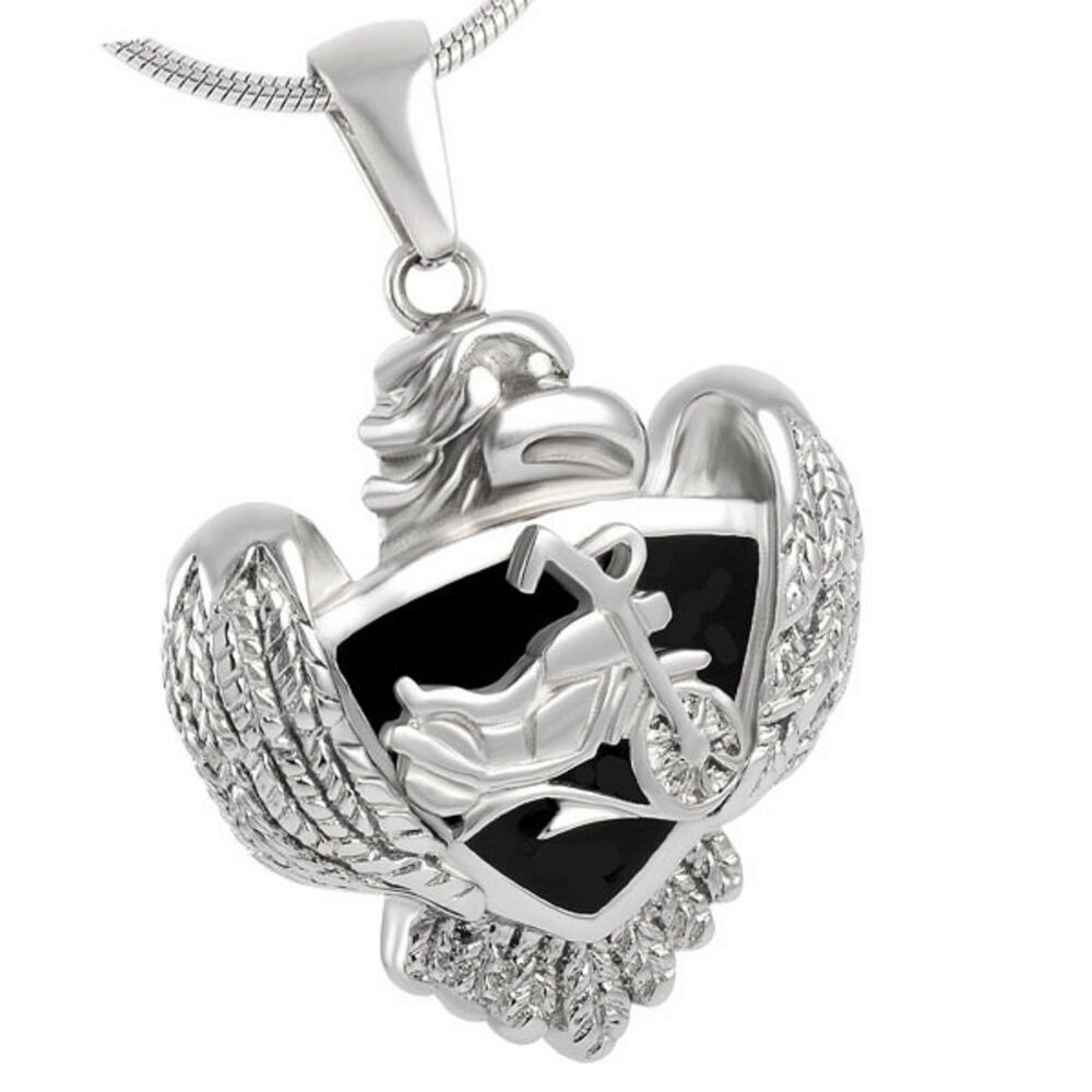 Necklaces For Ashes After Cremation
 Stainless Steel Eagle Biker Cremation Pendant Urn