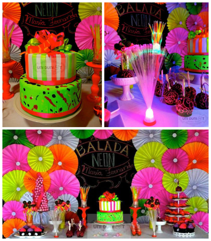 Neon Birthday Party
 Kara s Party Ideas Neon themed birthday party via Kara s