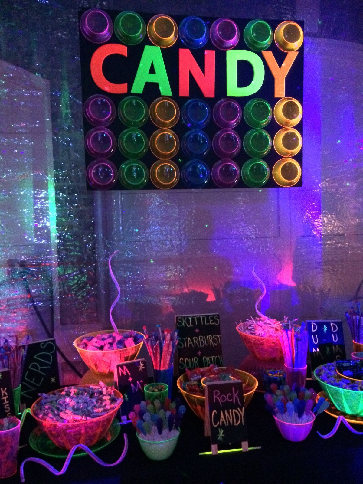 Neon Birthday Party
 Pin on Glow candy bar
