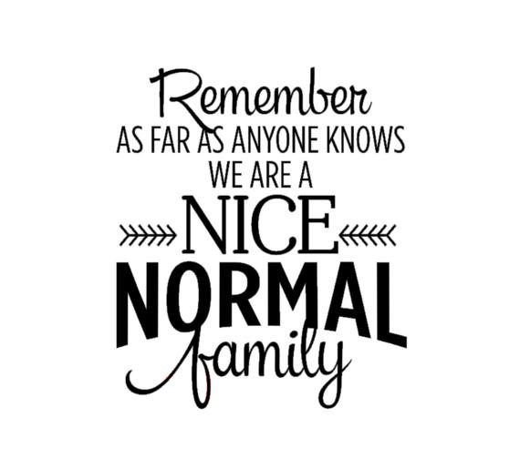 Nice Family Quotes
 Remember As Far As Anyone Knows We Are a Nice Normal Family