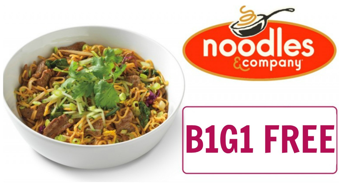 Noodles Coupon Code
 Noodles & pany Buy 1 Get 1 FREE Coupon
