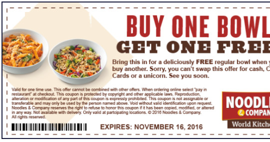 Noodles Coupon Code
 Coupons And Freebies Noodles & pany Buy e Entree Get