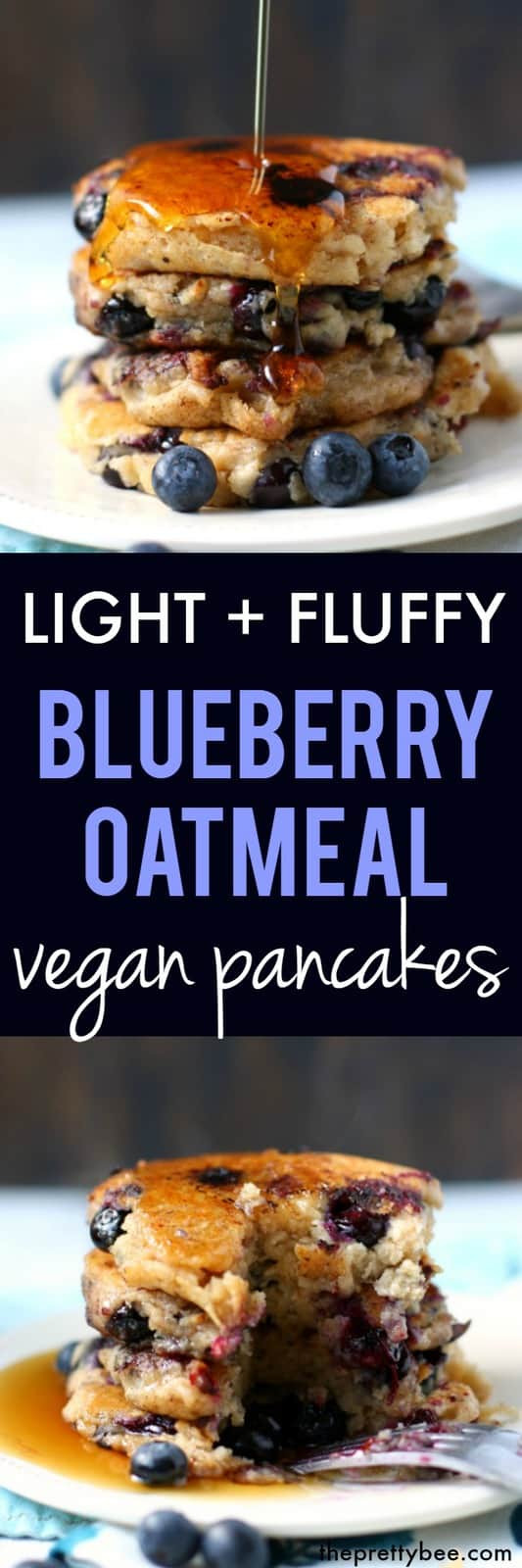 Oatmeal Pancakes Vegan
 Vegan Blueberry Oatmeal Pancakes The Pretty Bee