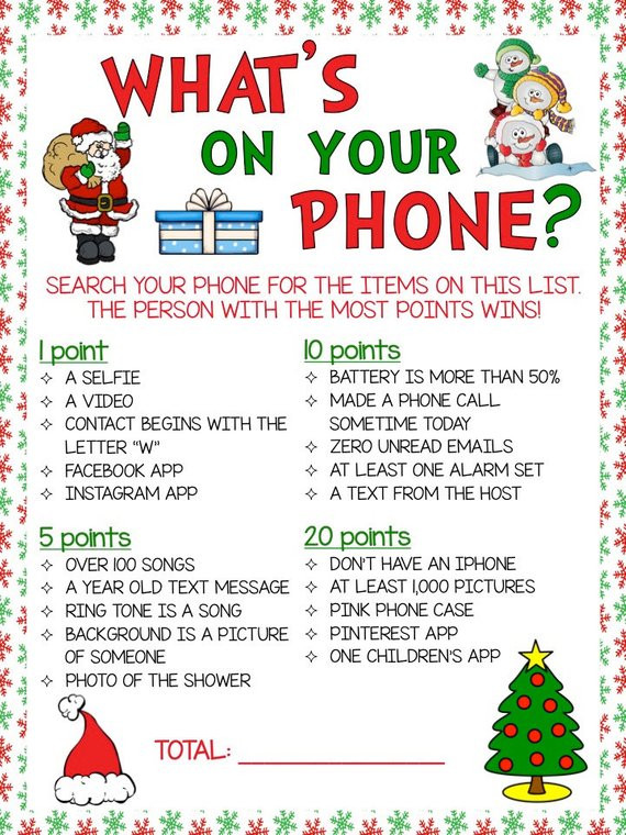 Office Christmas Party Game Ideas
 What s Your Phone Christmas Theme Game