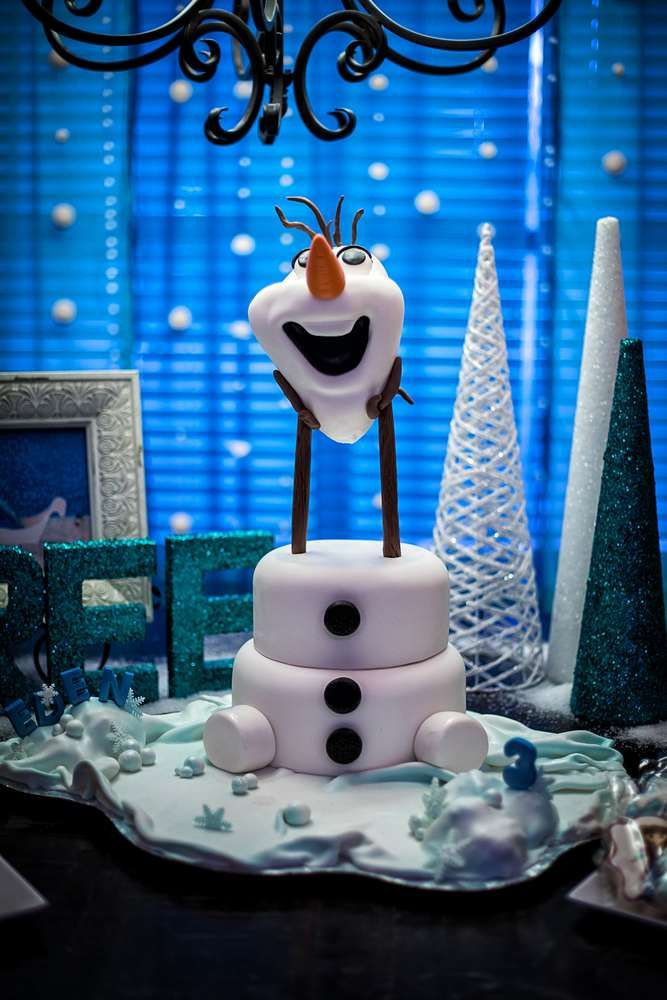 Olaf Birthday Party Ideas
 Fun Olaf cake at a Frozen birthday party See more party