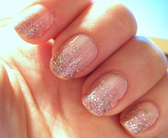 Ombre Nails With Glitter
 Wedding nails — The Knot munity