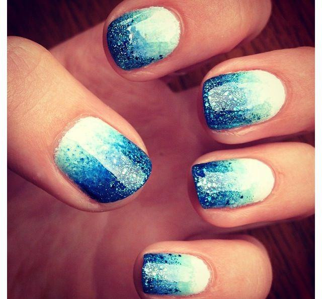 Ombre Nails With Glitter
 Glitter Ombre Nails