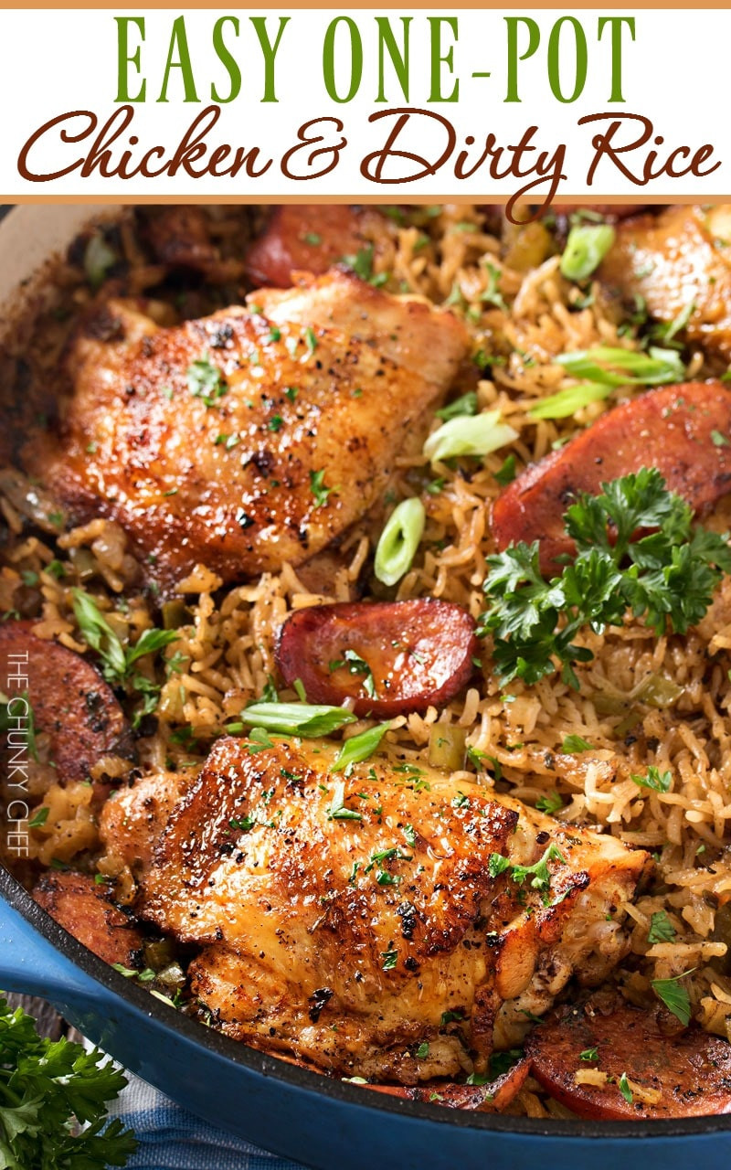 One Pot Chicken Thighs
 e Pot Chicken and Dirty Rice The Chunky Chef