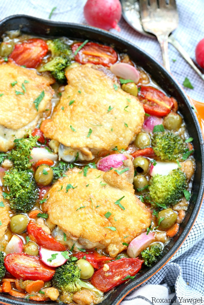 One Pot Chicken Thighs
 e pot chicken thighs and fresh ve ables recipe