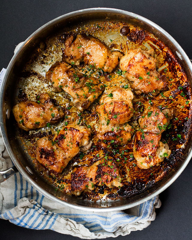 One Pot Chicken Thighs
 e Skillet Sweet ‘n Salty Chicken Thighs