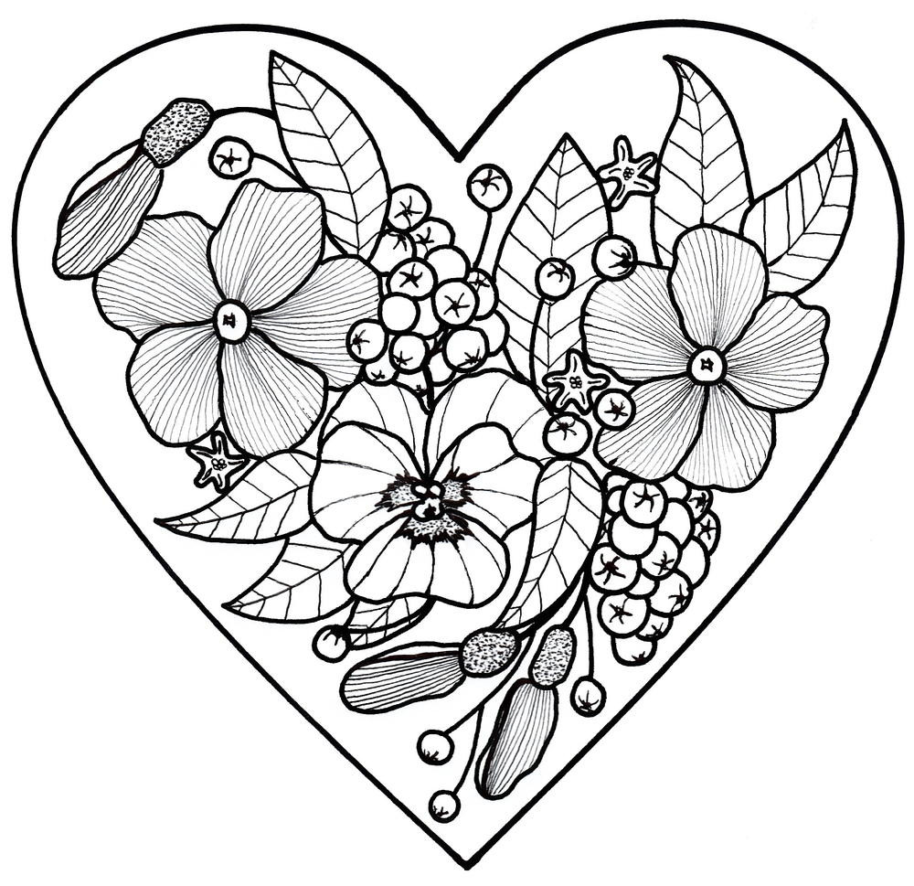 Online Adult Coloring Books
 All My Love Adult Coloring Page