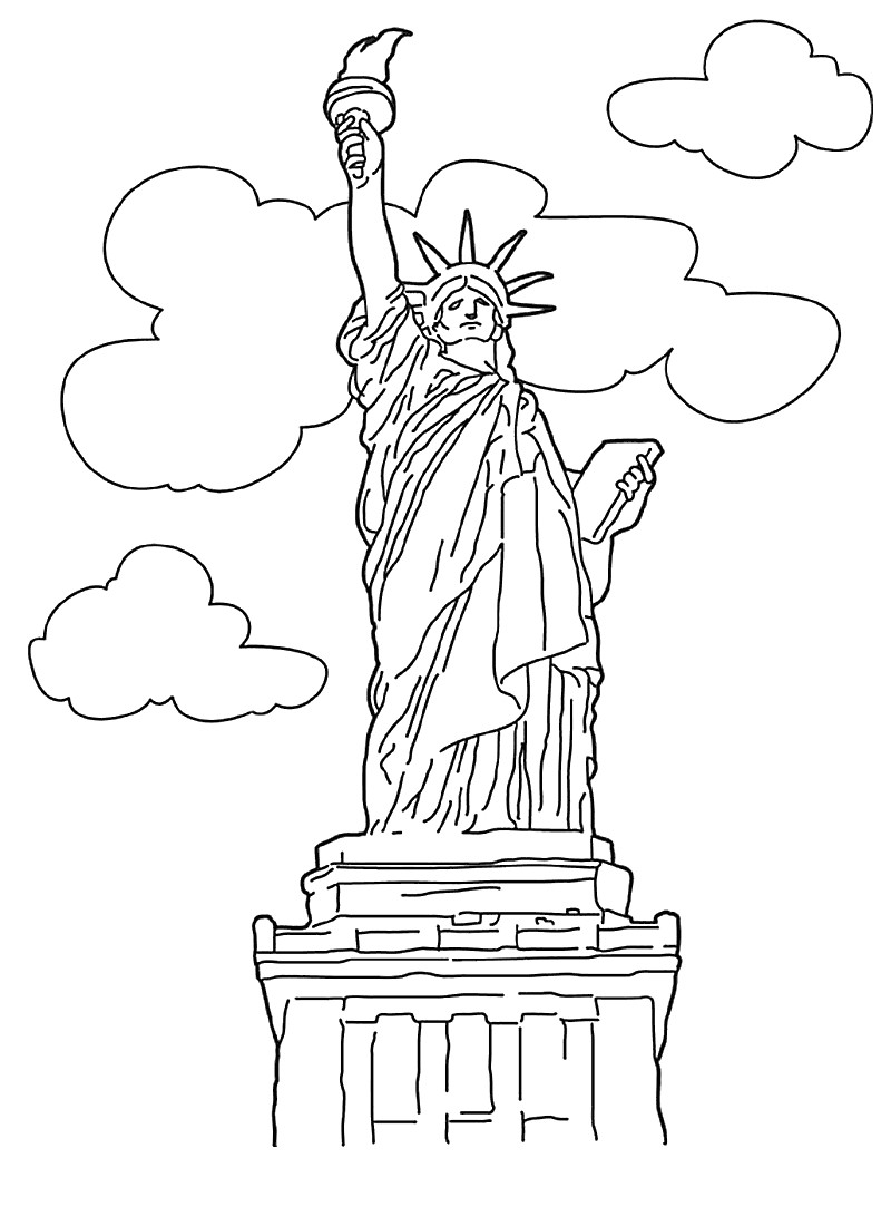 Online Coloring Books For Kids
 Free Printable Statue of Liberty Coloring Pages For Kids