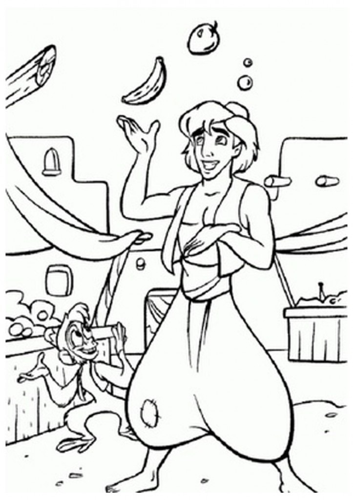 Online Coloring Books For Kids
 Free Printable Aladdin Coloring Pages For Kids