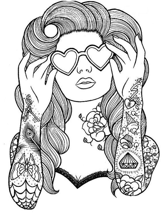 Online Coloring Pages For Girls
 Pin by Colory on People－Adult coloring pages