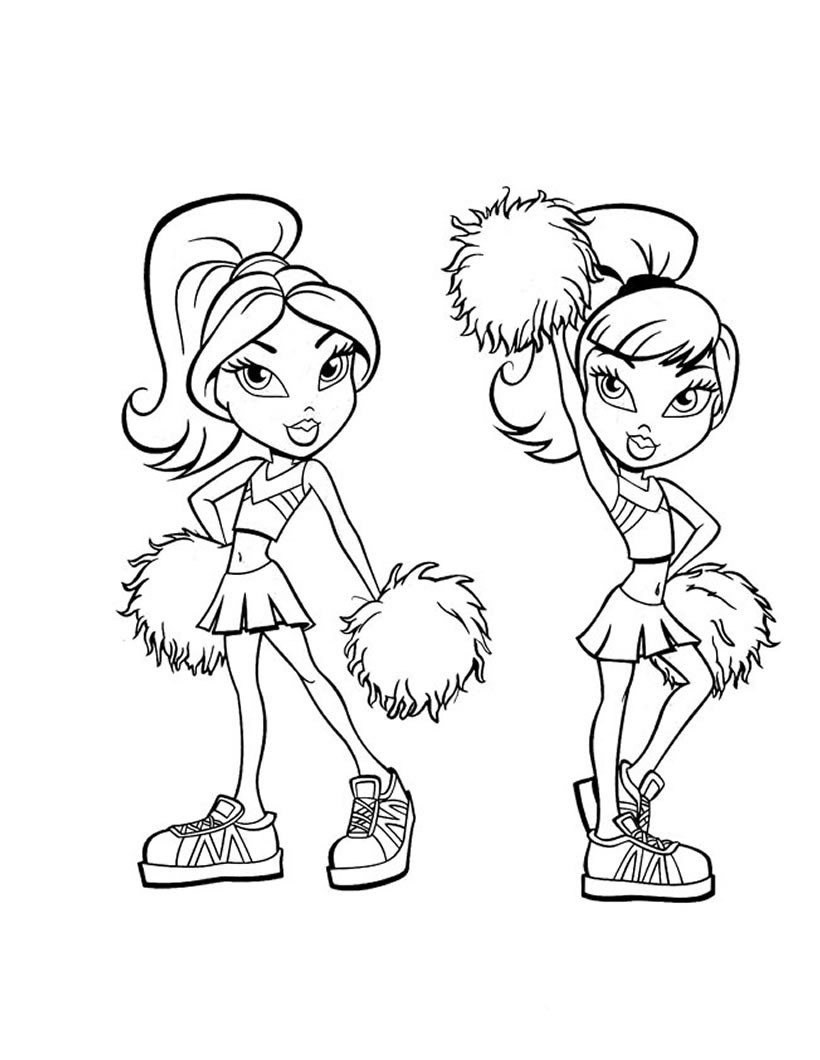 Online Coloring Pages For Girls
 Bratz pom pom girls coloring pages Hellokids