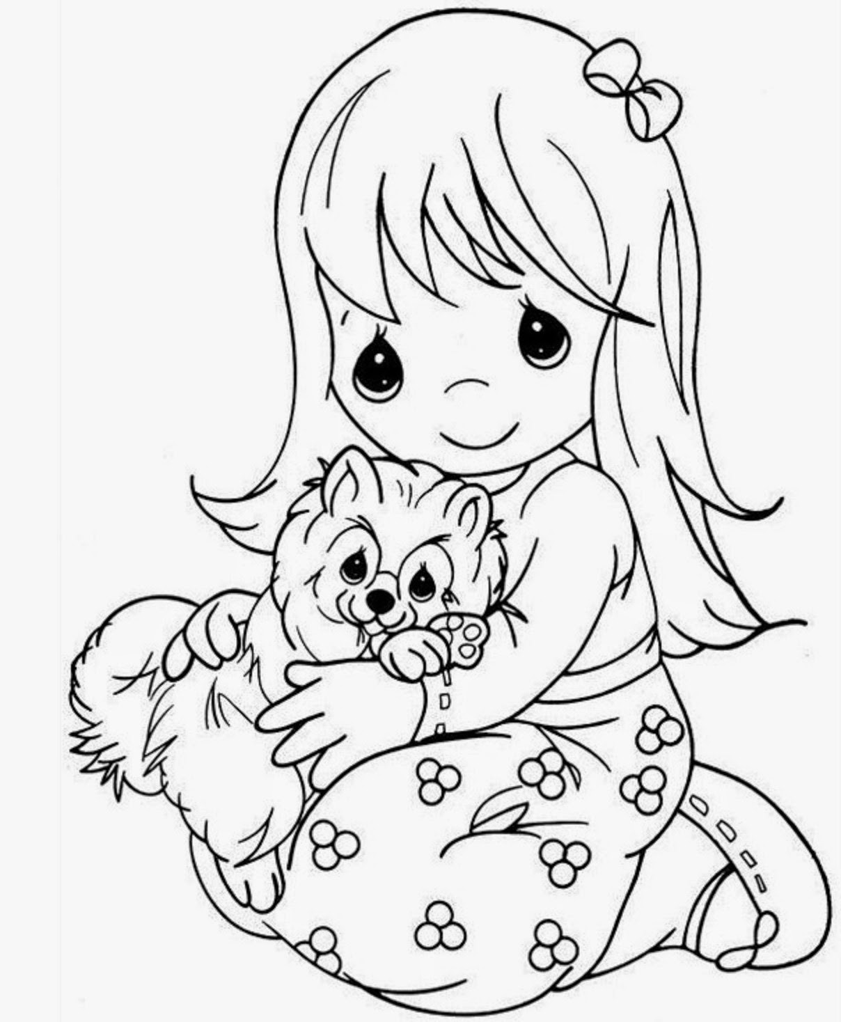 Online Coloring Pages For Girls
 colours drawing wallpaper Beautiful Precious Moments Girl