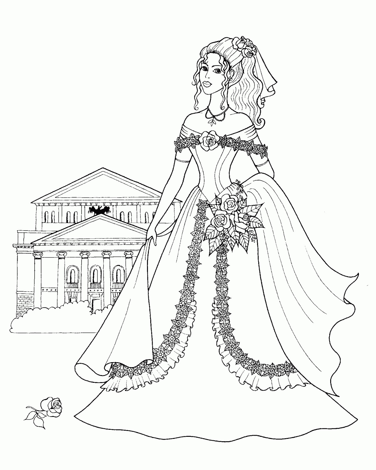 Online Coloring Pages Girls
 Coloring Pages Fashionable Girls free printable coloring