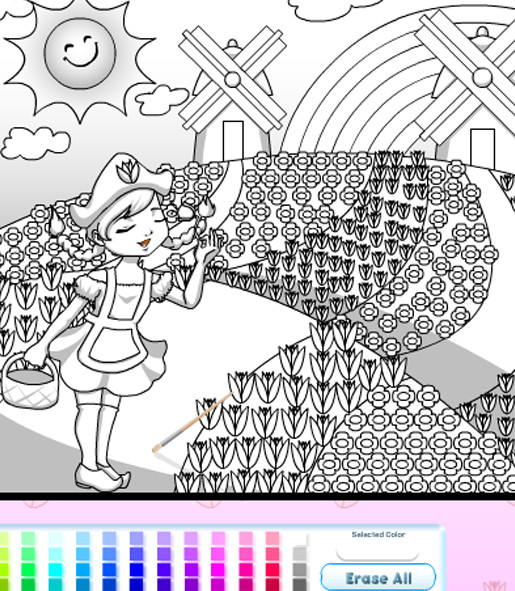 Online Coloring Pages Girls
 Coloring Games line for Girls