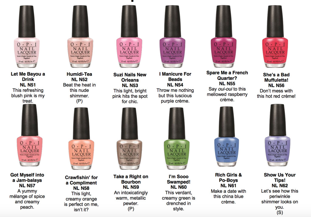 Opi Nail Colors List
 OPI New Orleans spring nail colors The Daily Details