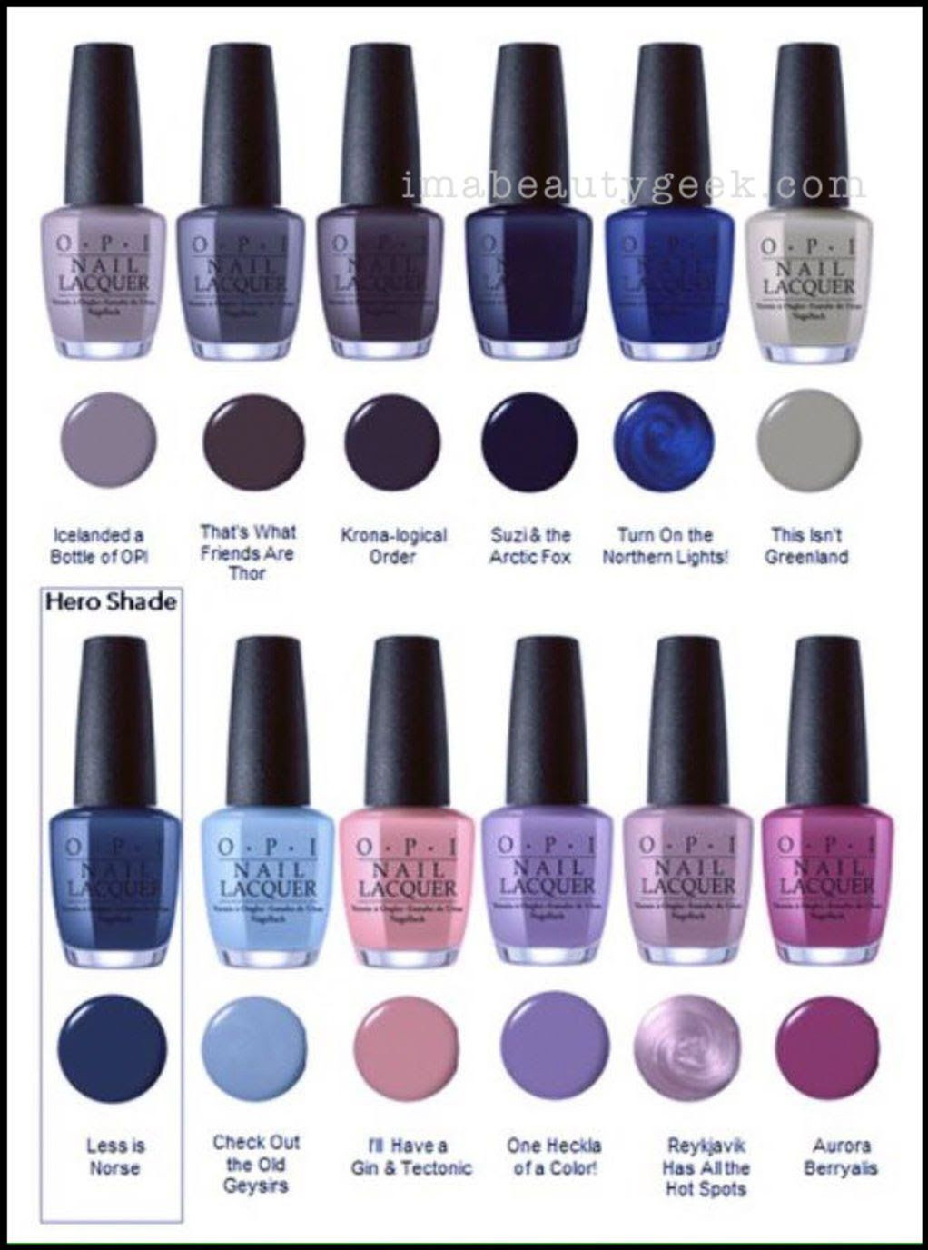 Opi Nail Colors List
 OPI ICELAND SWATCHES & REVIEW FW 2017 COLLECTION