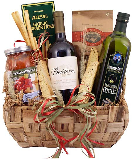 Organic Gift Basket Ideas
 Organic Pasta & Red Wine Gift Basket