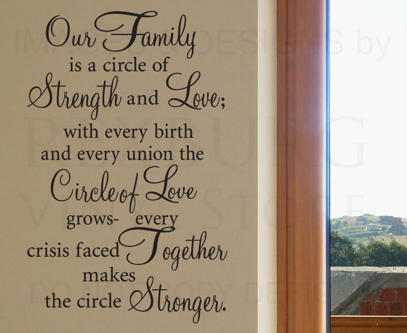 Our Family Quotes
 Wall Decal Sticker Quote Vinyl Art Our Family is a Circle