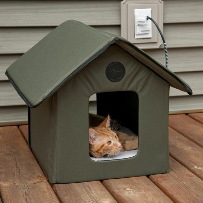 Outdoor Cat Bed DIY
 Heated Outdoor Kitty Cat House Warm Bed Waterproof Cats