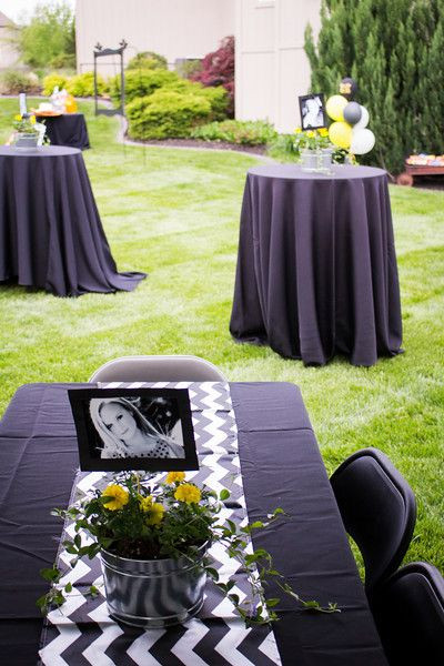Outdoor Graduation Party Ideas For Guys
 Outdoor Graduation Party Black White Yellow