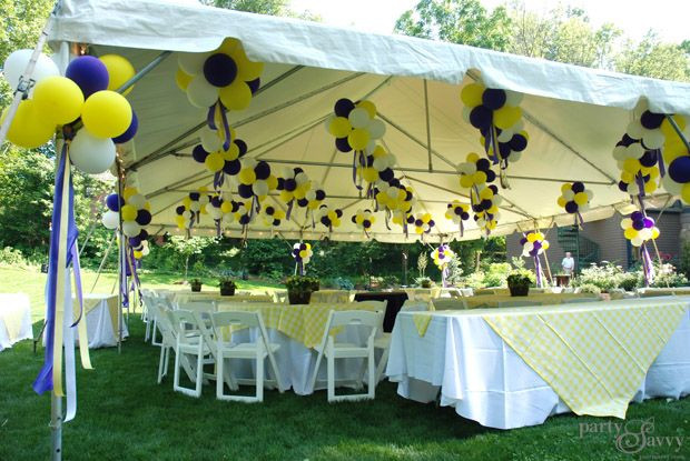 Outdoor Graduation Party Ideas For Guys
 A Purple & Gold Graduation Party