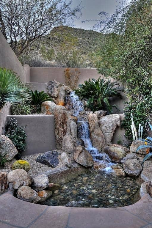 Outdoor Landscape Desert
 Arizona Desert Home bines Waterscaping Xeriscaping and
