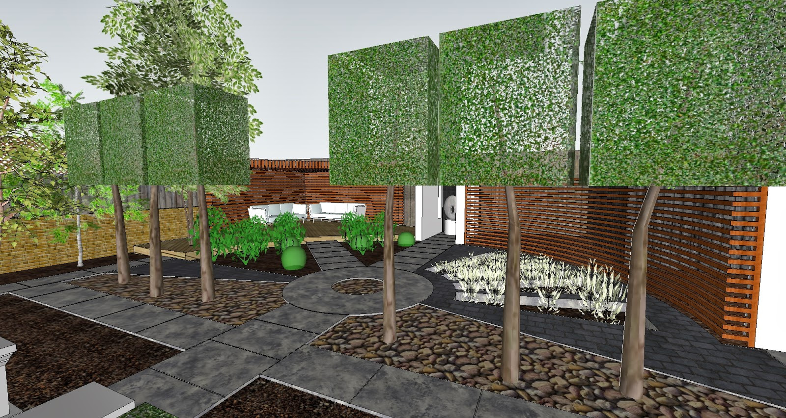 Outdoor Landscape Layout
 Garden Design Visualisation with Custom Texture Maps