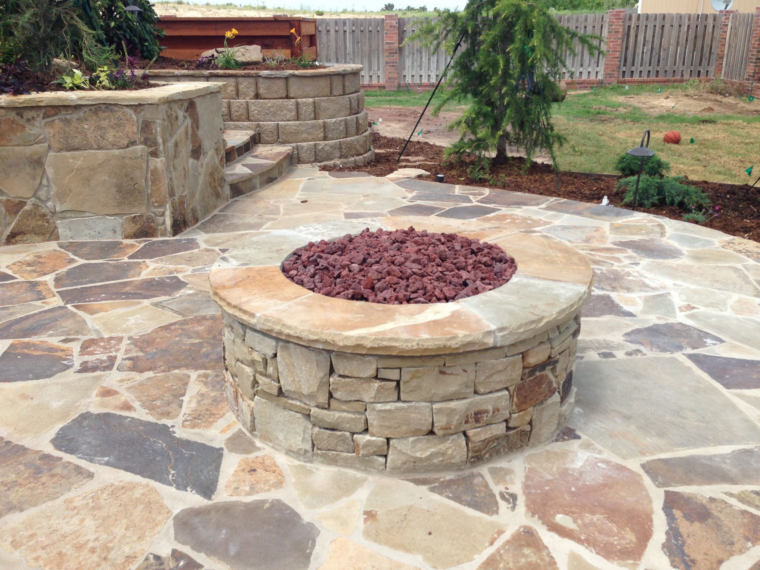 Outdoor Stone Fire Pit
 Custom Outdoor Fireplaces & Fire Pits in OKC