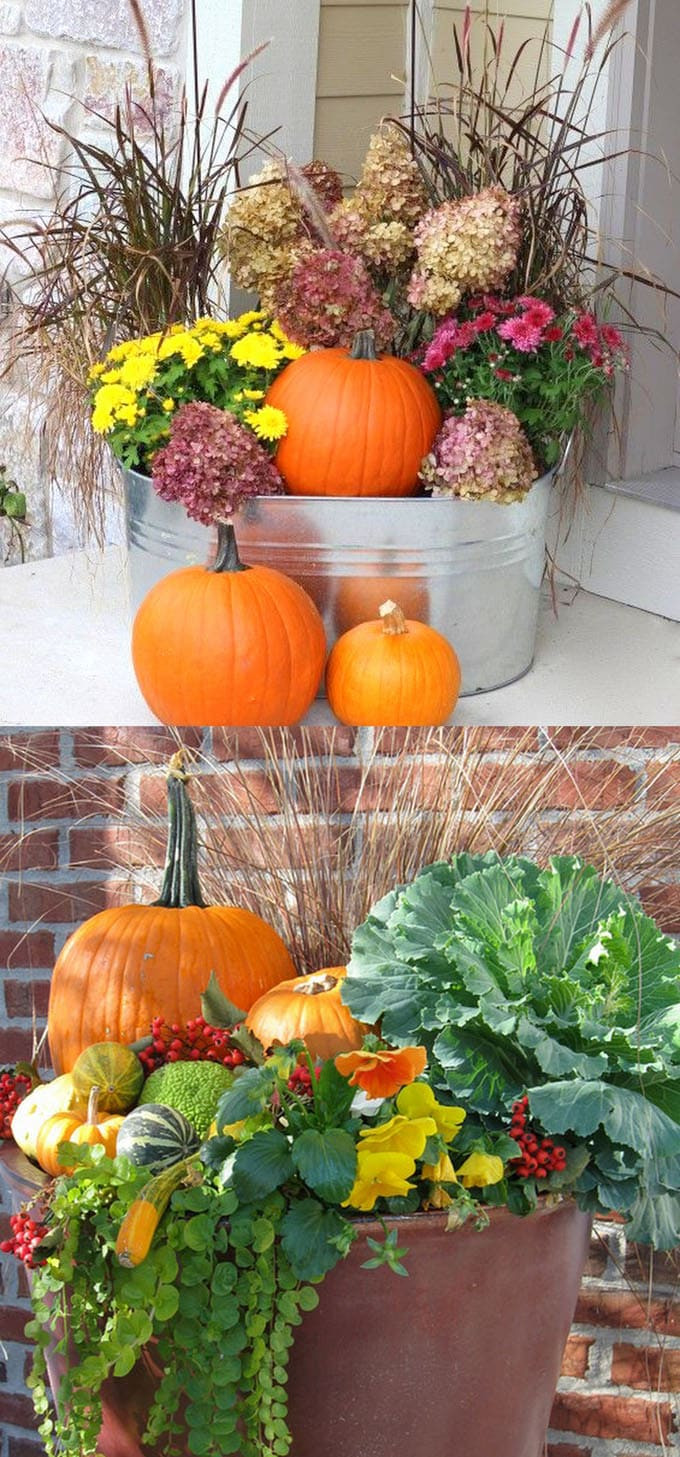 Outdoor Thanksgiving Decorations
 22 Beautiful Fall Planters for Easy Outdoor Fall