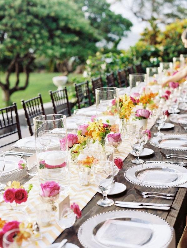 Outdoor Wedding Table Decorations
 Wedding table runners – table setting ideas for a very