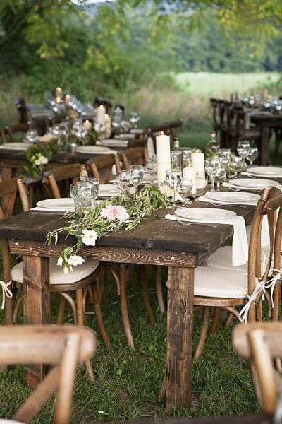 Outdoor Wedding Table Decorations
 Laid Back New York Farm Wedding in 2019