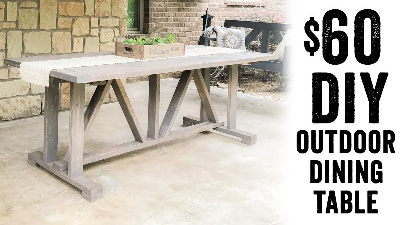 Outdoor Wood Table DIY
 DIY $60 Outdoor Dining Table