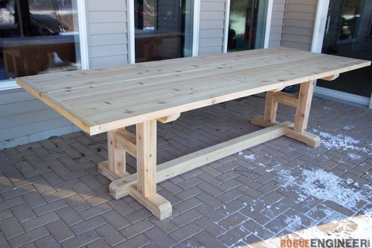 Outdoor Wood Table DIY
 H Leg Dining Table
