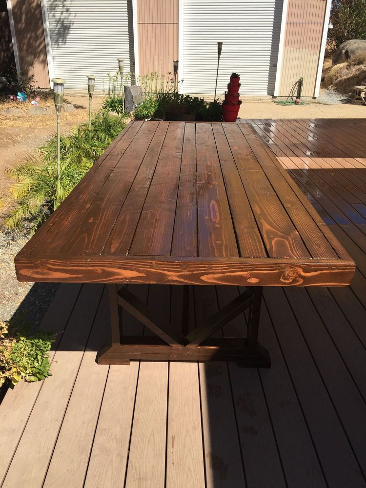 Outdoor Wood Table DIY
 DIY Outdoor Dining Table Seats 10 12