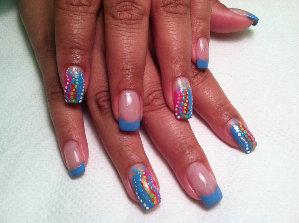 Overlay Nail Designs
 Natural nails with acrylic overlays and nail designs by