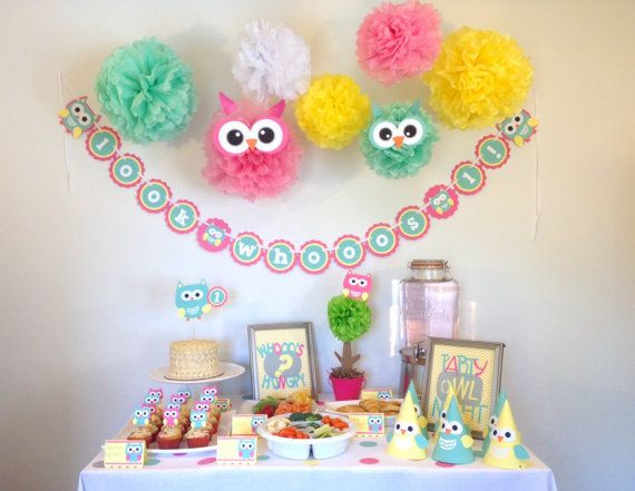 Owl Birthday Party Decorations
 Custom Owl Theme Happy Birthday Party In A Box Party by