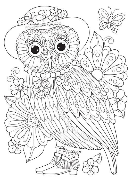 Owl Coloring Book For Adults
 269 best Owl Coloring Pages for Adults images on Pinterest