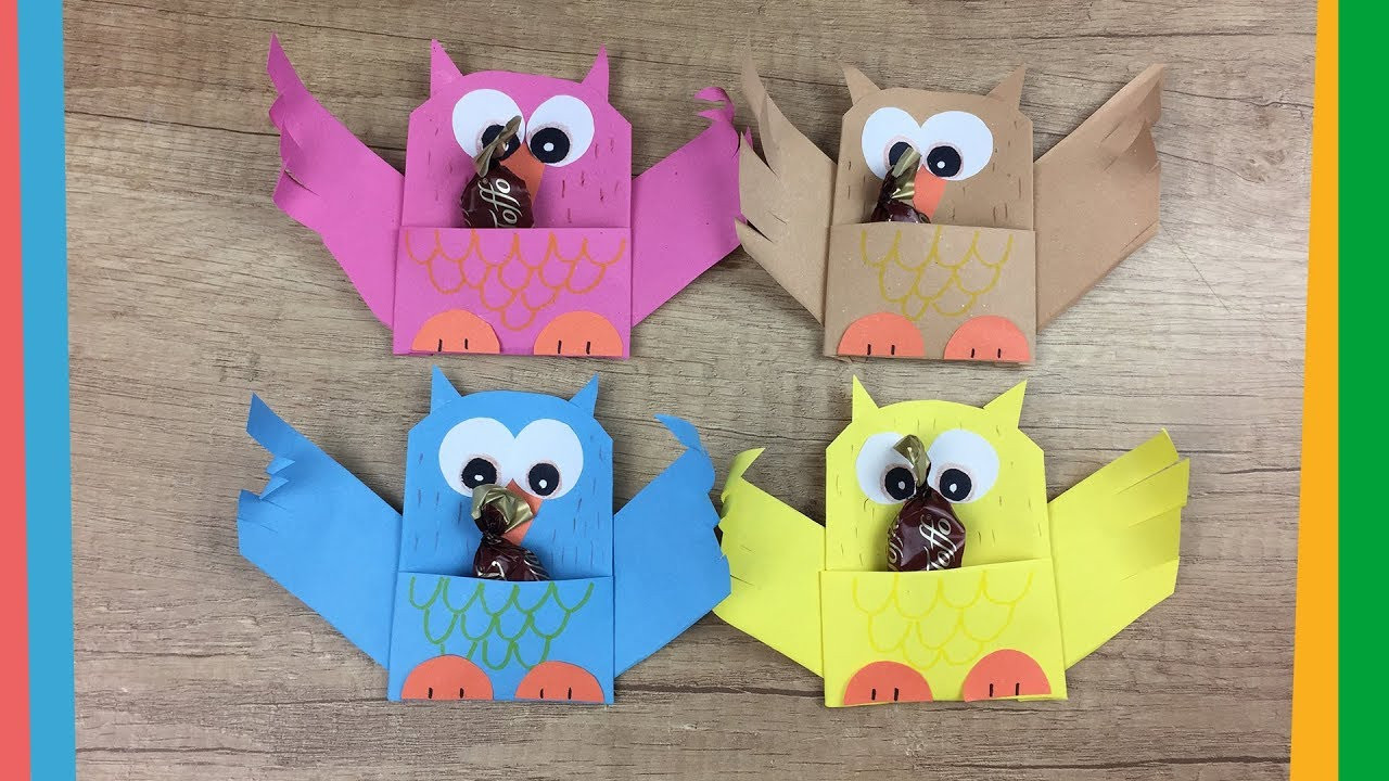 Owl Gifts For Kids
 Back to school t idea CUTE and easy to make paper owl