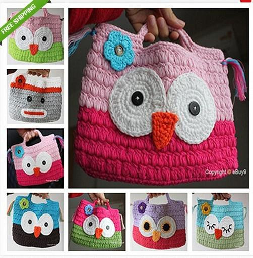 Owl Gifts For Kids
 Girl Kids Handmade Crochet Cute Owl Sock Monkey Handbag