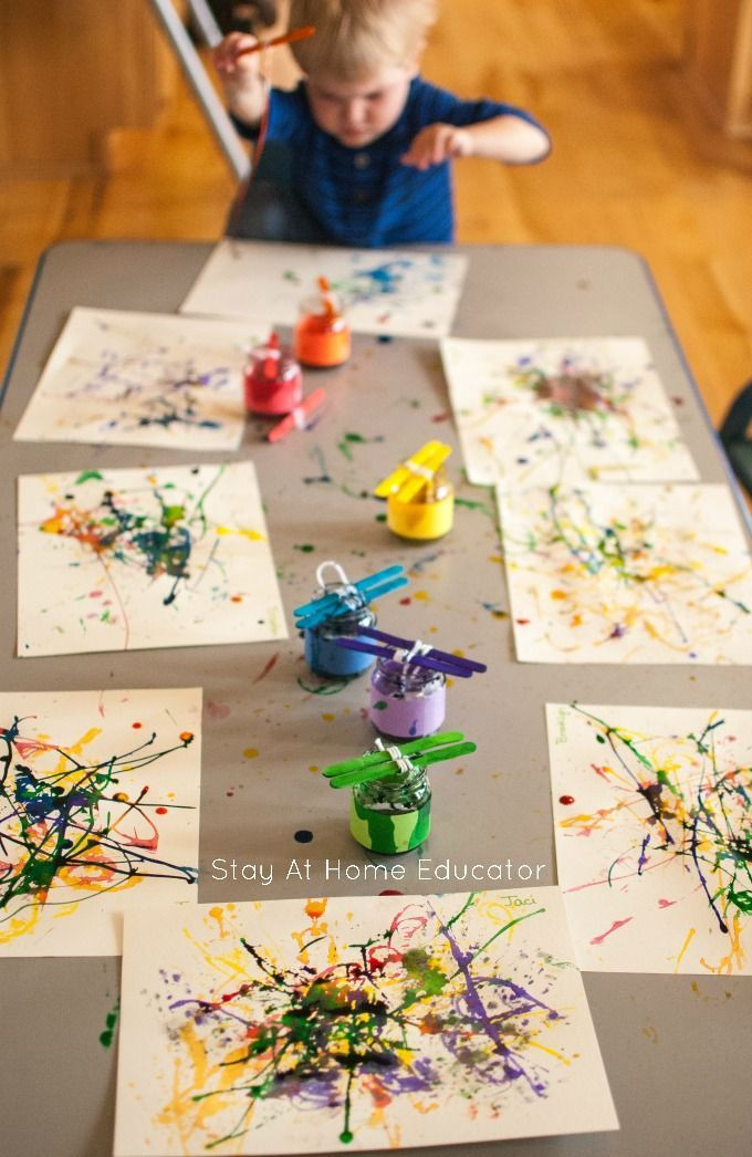 Paint Ideas For Preschoolers
 Painting with Yarn Process Art Activity for Toddlers