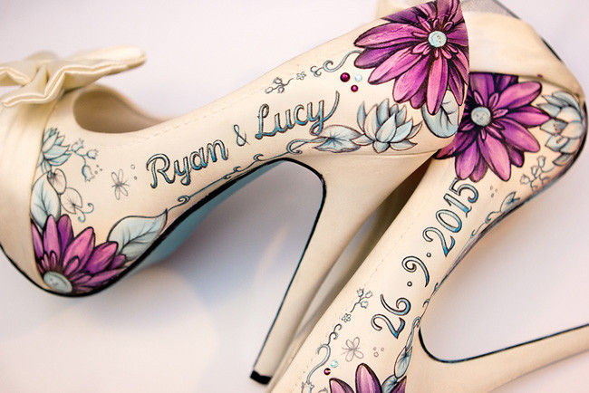 Painted Wedding Shoes
 Paint your wedding feet FABULOUS With gorgeous hand
