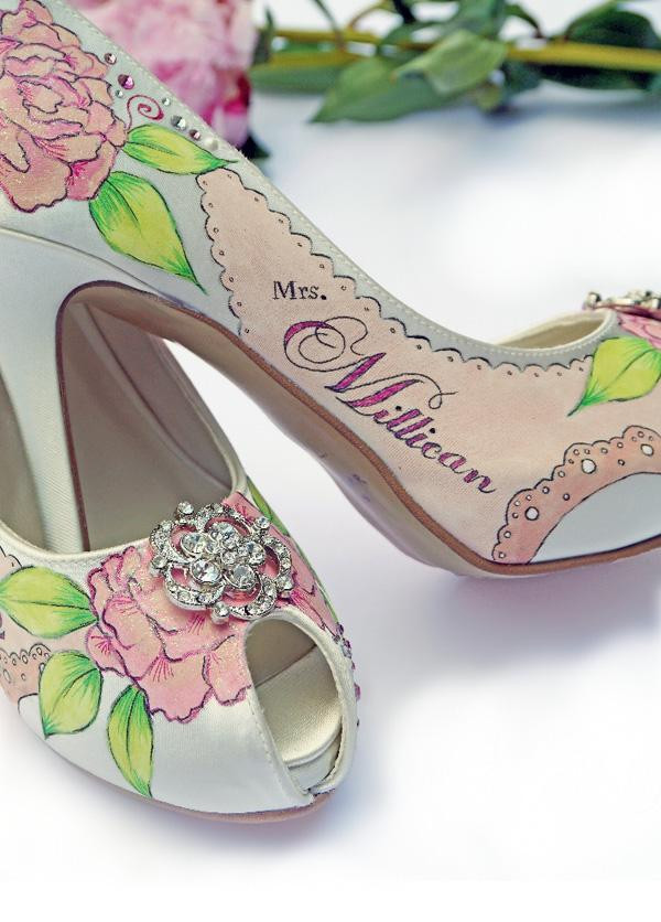 Painted Wedding Shoes
 Amazing and Unique Hand Painted Wedding Shoes from Le