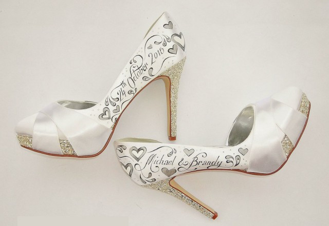 Painted Wedding Shoes
 Hand Painted Wedding Shoes for Brides that Demand