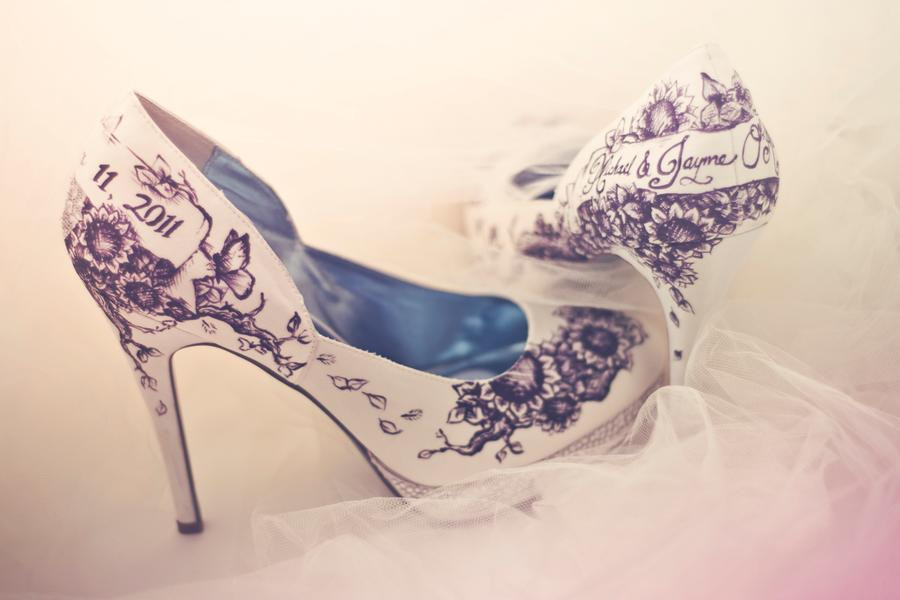 Painted Wedding Shoes
 Painted Wedding Shoes by zoshalucyna on DeviantArt