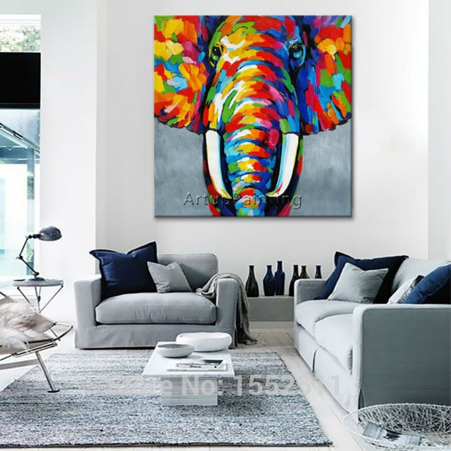 Paintings For Living Room
 Animal elephant Oil painting Canvas Painting For Living