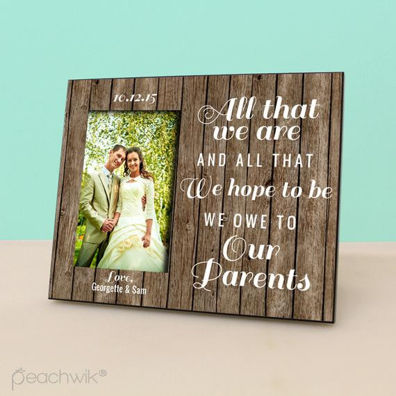 Parent Wedding Gift Ideas
 Parent Wedding Gift Personalized Picture Frame Rustic Wood